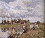 Camille Pissarro Metaponto Schwarz Schwarz suburbs River oil painting reproduction